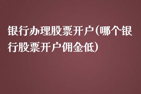 银行办理股票开户(哪个银行股票开户佣金低)_https://www.yunyouns.com_期货行情_第1张