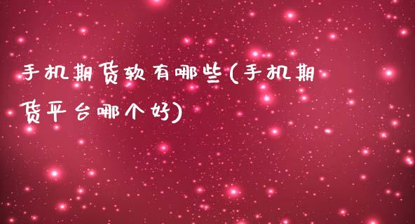 手机期货软有哪些(手机期货平台哪个好)_https://www.yunyouns.com_期货行情_第1张