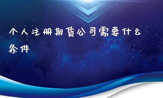 个人注册期货公司需要什么条件_https://www.yunyouns.com_恒生指数_第1张