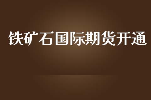 铁矿石国际期货开通_https://www.yunyouns.com_恒生指数_第1张