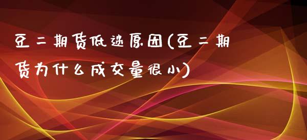 豆二期货低迷原因(豆二期货为什么成交量很小)_https://www.yunyouns.com_期货直播_第1张