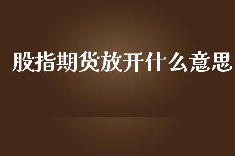 股指期货放开什么意思_https://www.yunyouns.com_期货直播_第1张