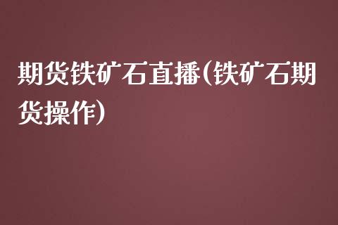 期货铁矿石直播(铁矿石期货操作)_https://www.yunyouns.com_恒生指数_第1张