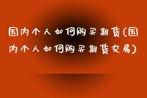 国内个人如何购买期货(国内个人如何购买期货交易)_https://www.yunyouns.com_恒生指数_第1张