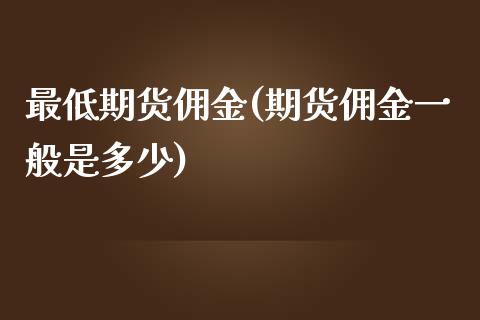 最低期货佣金(期货佣金一般是多少)_https://www.yunyouns.com_股指期货_第1张