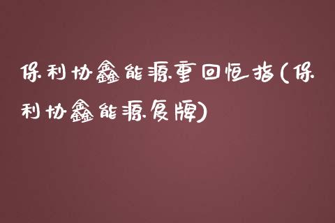 保利协鑫能源重回恒指(保利协鑫能源复牌)_https://www.yunyouns.com_恒生指数_第1张