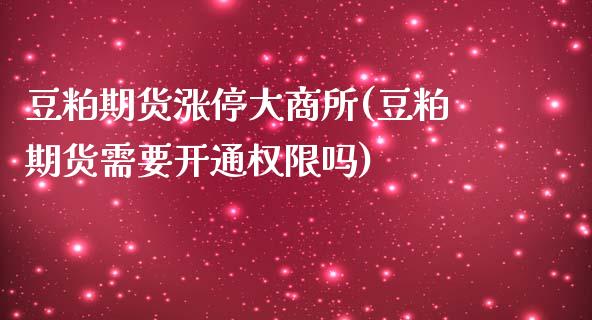 豆粕期货涨停大商所(豆粕期货需要开通权限吗)_https://www.yunyouns.com_期货直播_第1张