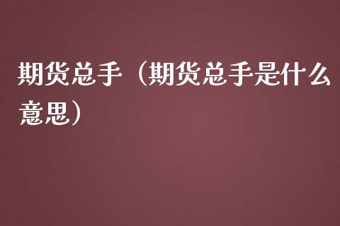 期货总手（期货总手是什么意思）_https://www.yunyouns.com_期货行情_第1张